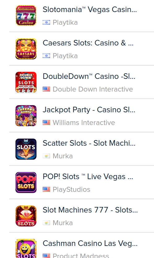 AppAnnie 上的 Slot 游戏